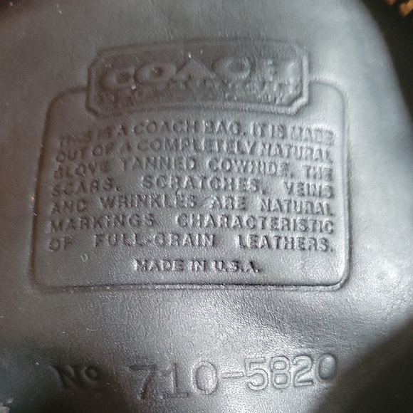 Coach Vintage Black Leather Embossed Bag